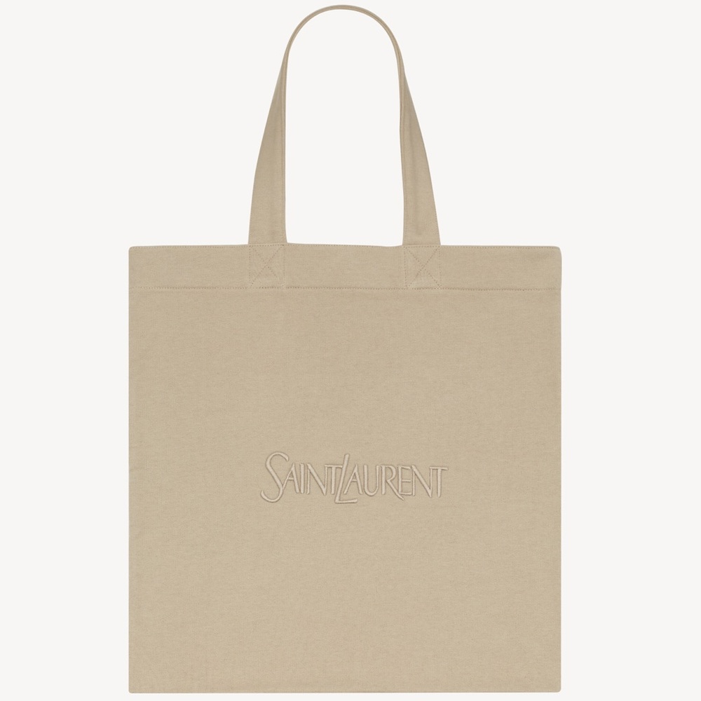 Saint Laurent Tan fleece tote Bag